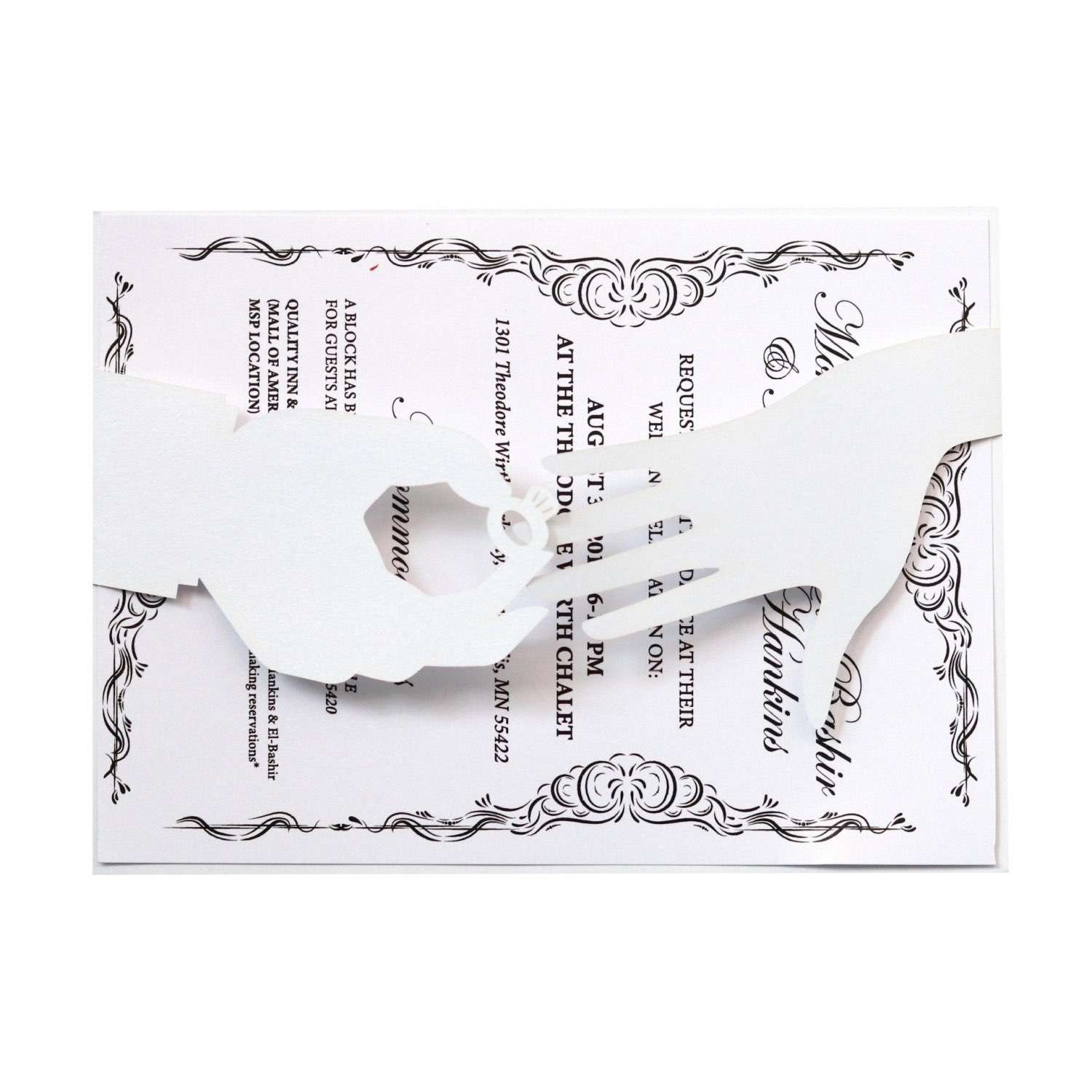 Marriage Invitation Card Laser Cut Diamond Ring Invitation Wedding Invitation Card